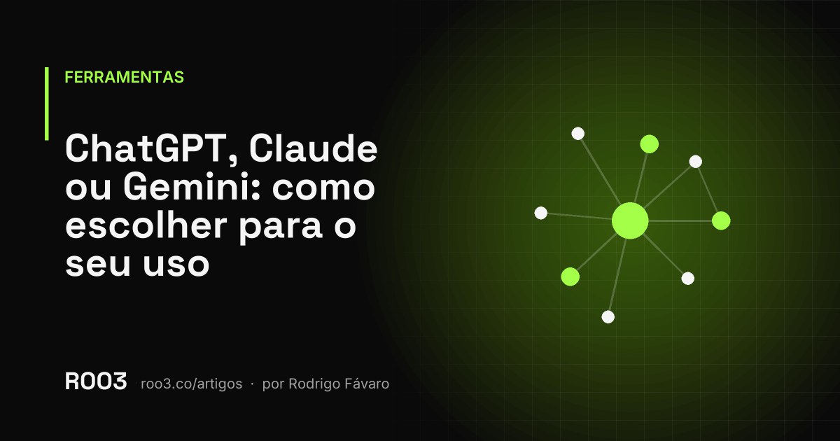 Ilustração abstrata de três colunas comparativas com destaques diferentes em cada uma, em verde neon sobre fundo preto.