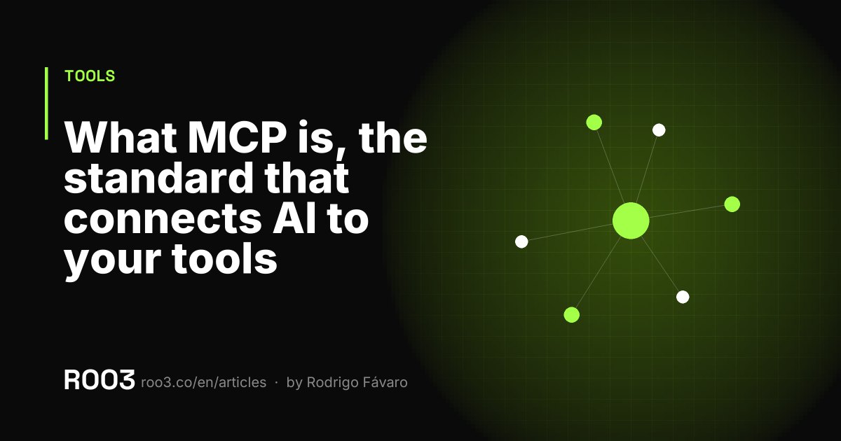 Abstract illustration of a single connector linking several systems to a central point, in neon green on a black background.
