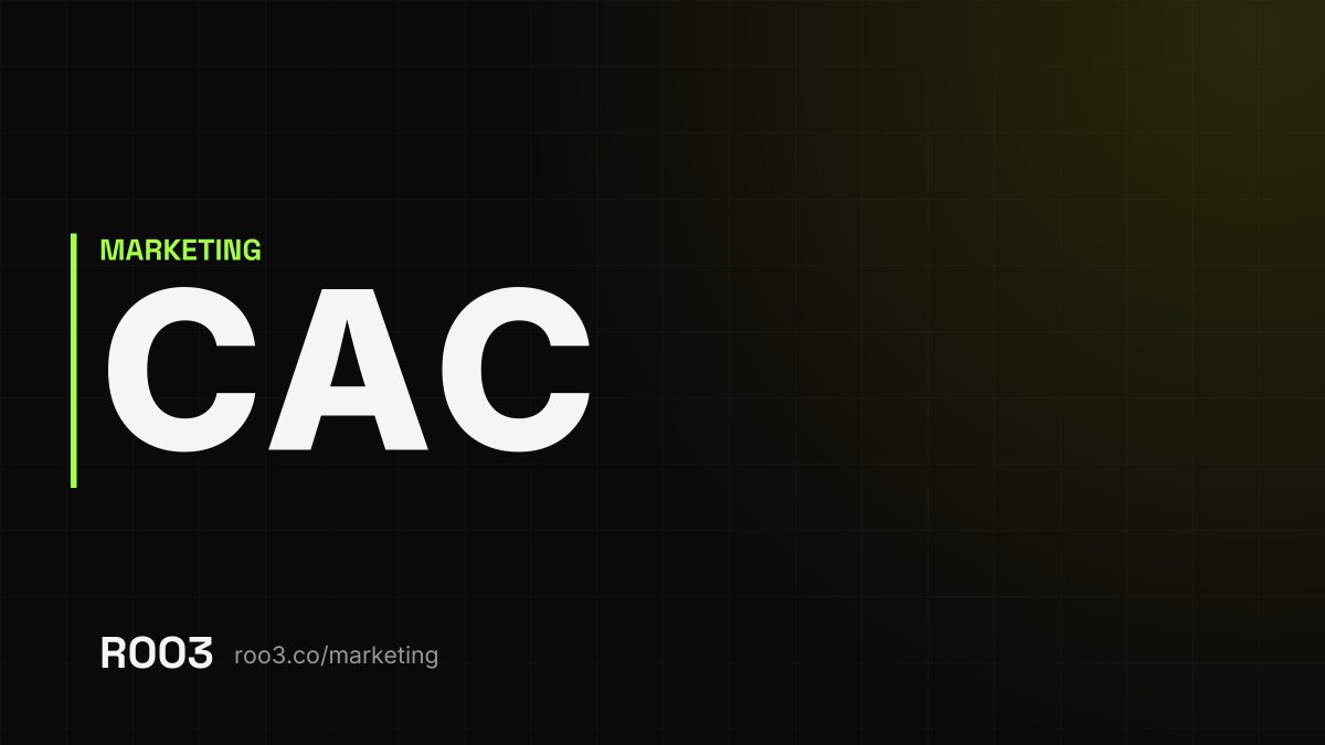 The acronym CAC in large letters on a dark background, with the address roo3.co/marketing