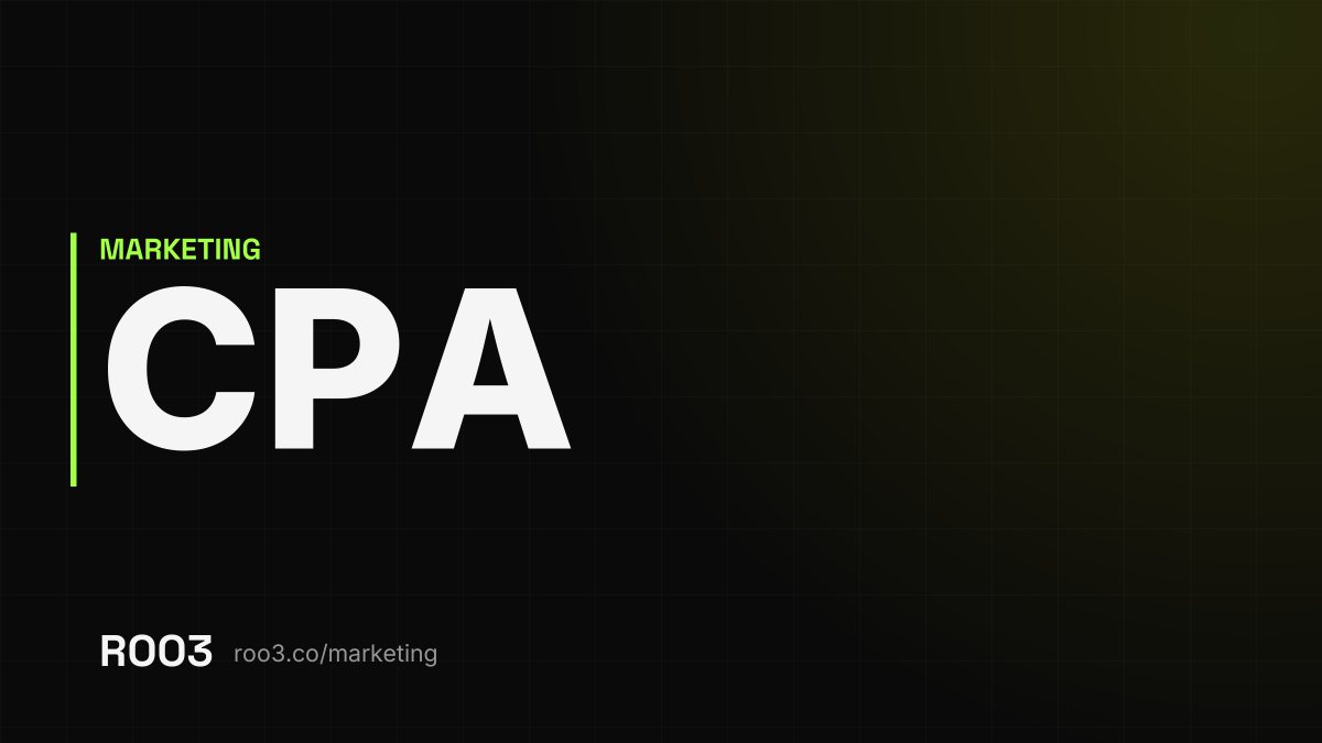 The acronym CPA in large letters on a dark background, with the address roo3.co/marketing
